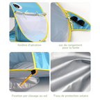 Tente de Plage avec Piscine et Protection UV + Accessoires de Transport Bambino