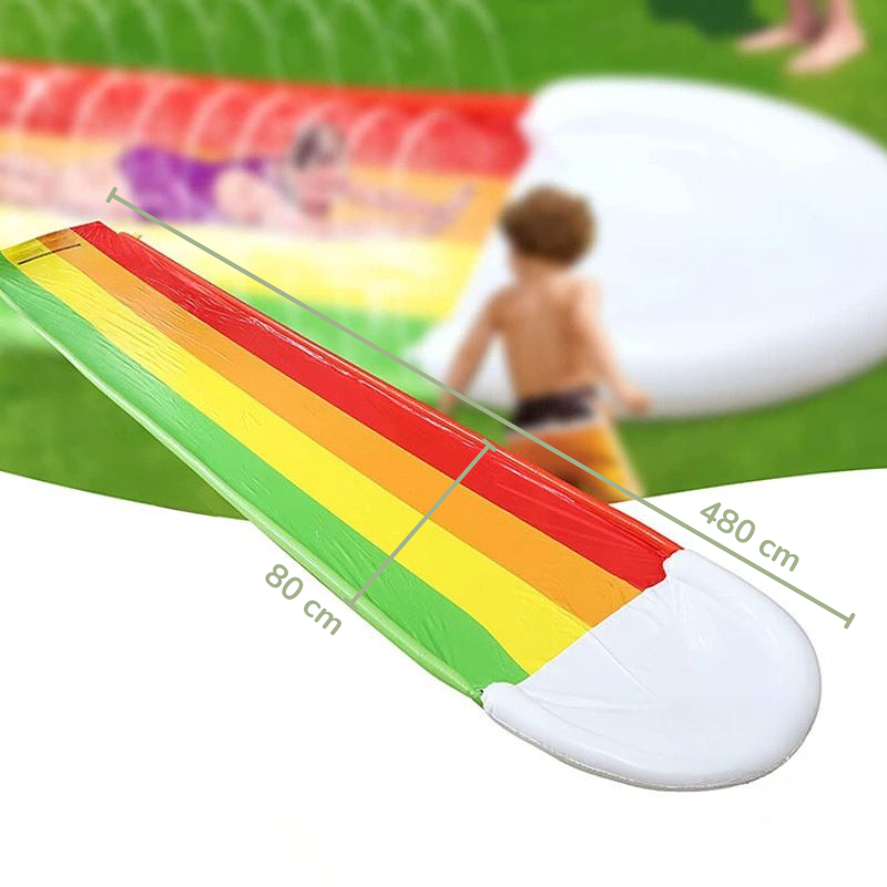 Toboggan Aquatique pour Enfants avec Fontaine + BONUS 2 Bouées de Poitrine