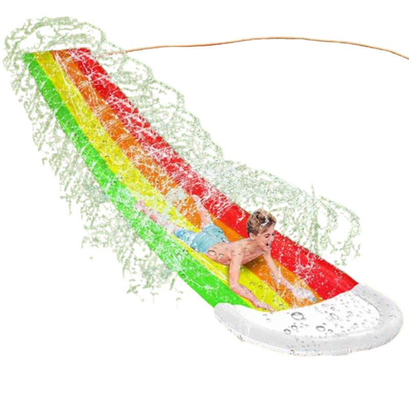 Toboggan Aquatique pour Enfants avec Fontaine + BONUS 2 Bouées de Poitrine