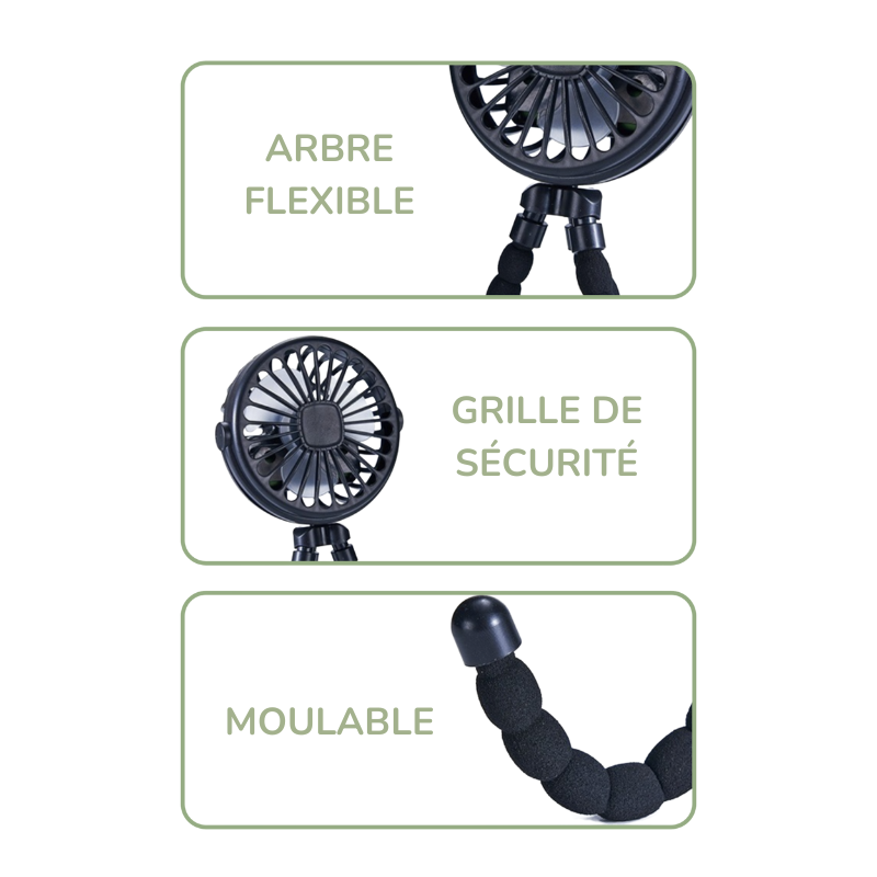 Ventilateur Portable Multi-Usage pouVentilateur Portable Multifonction pour Poussette Bébé – Bambinor Poussette Bébé Bambino