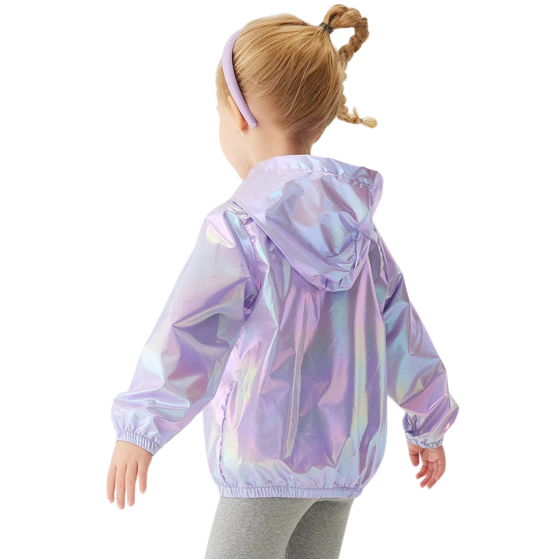 Veste Coupe-Vent Métallisée Enfant avec Capuche