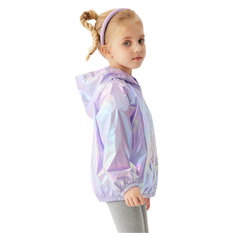 Veste Coupe-Vent Métallisée Enfant avec Capuche