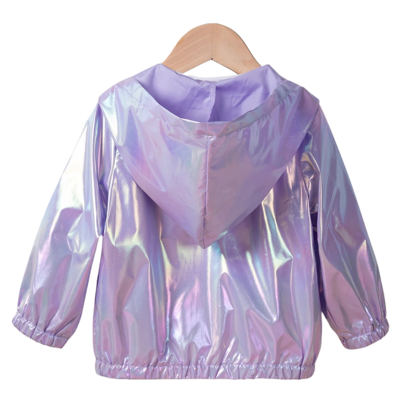 Veste Coupe-Vent Métallisée Enfant avec Capuche