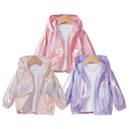Veste Coupe-Vent Métallisée Enfant avec Capuche