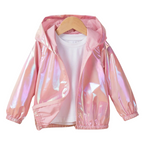 Veste Coupe-Vent Métallisée Enfant avec Capuche