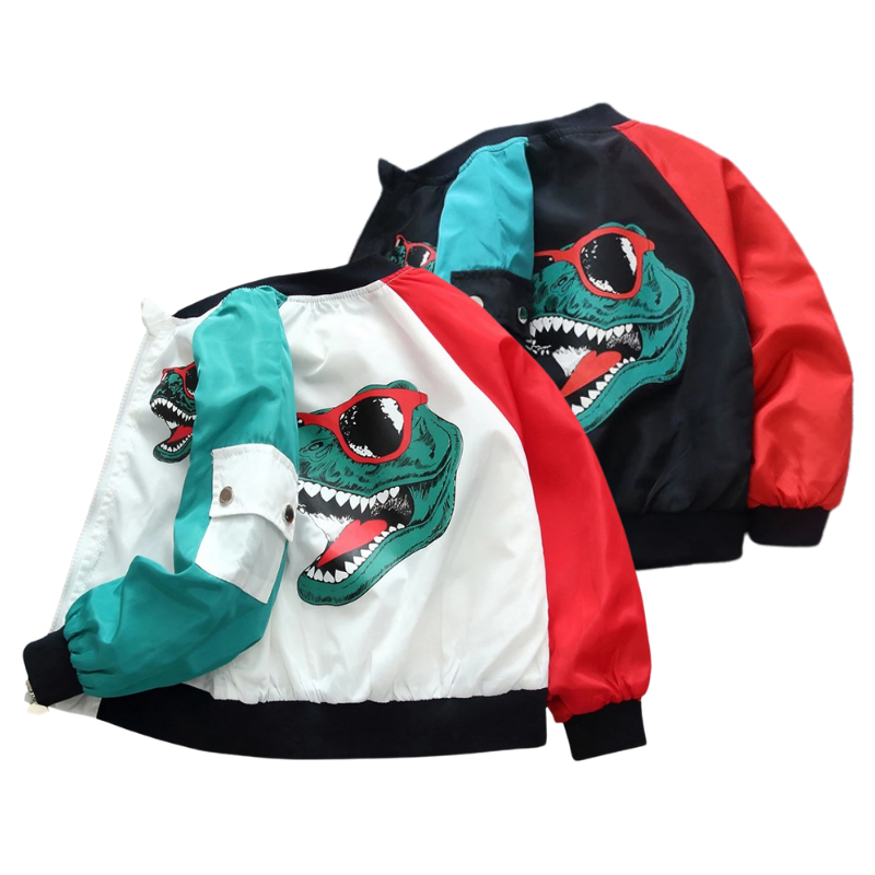 Veste Enfant Coupe-Vent Motif Dinosaure T-Rex