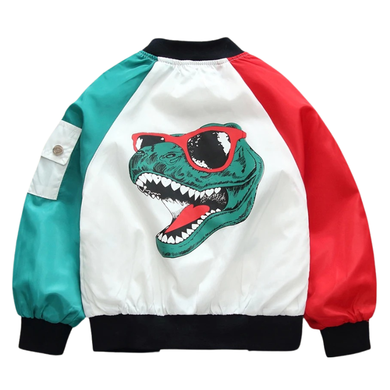 Veste Enfant Coupe-Vent Motif Dinosaure T-Rex