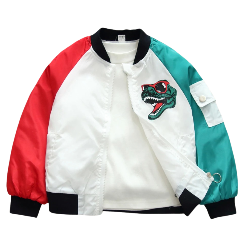 Veste Enfant Coupe-Vent Motif Dinosaure T-Rex