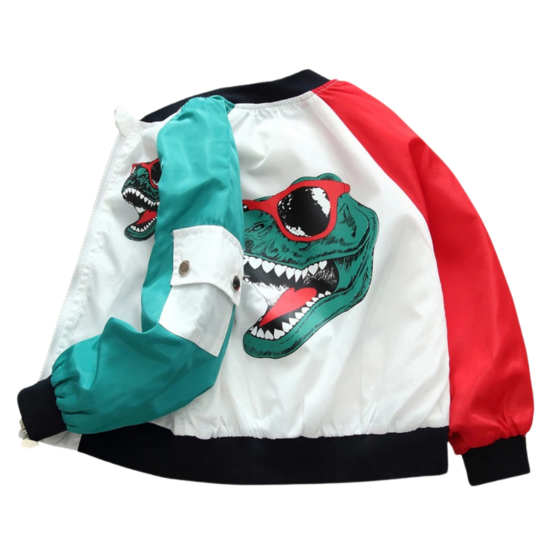 Veste Enfant Coupe-Vent Motif Dinosaure T-Rex
