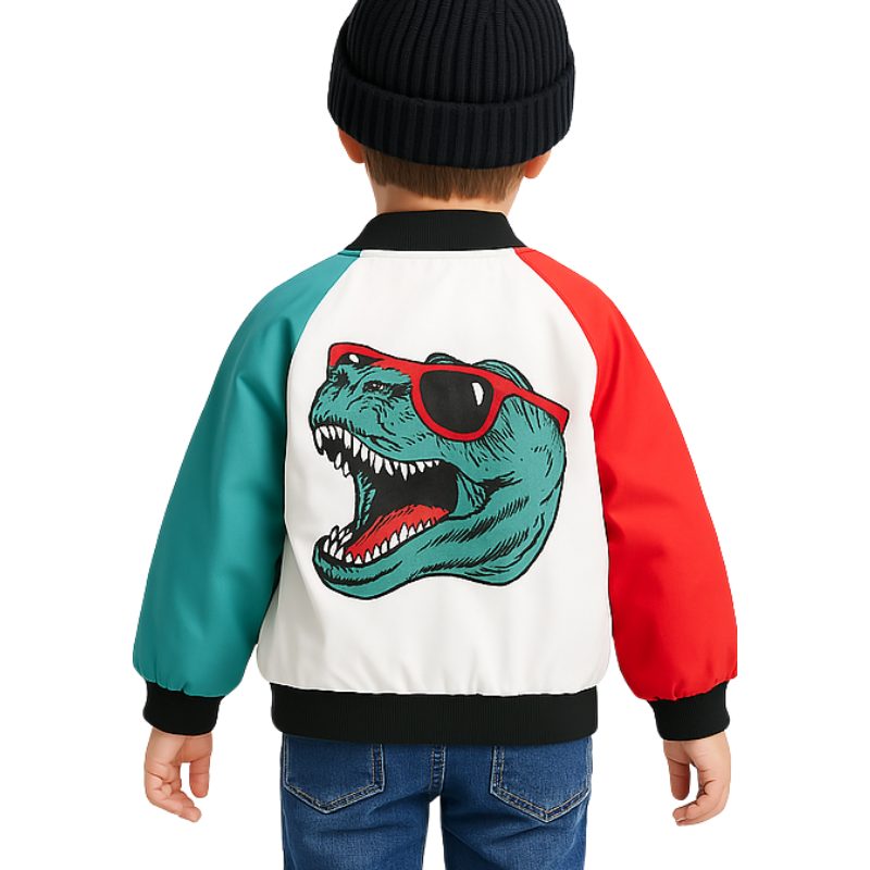 Veste Enfant Coupe-Vent Motif Dinosaure T-Rex