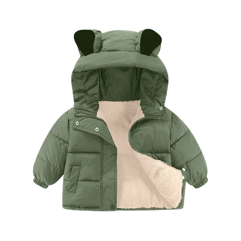 Veste d’Hiver Enfant Doublée avec Capuche Ours