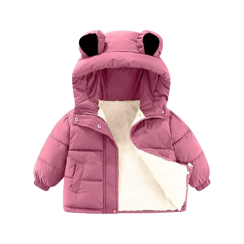 Veste d’Hiver Enfant Doublée avec Capuche Ours