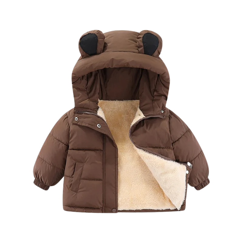 Veste d’Hiver Enfant Doublée avec Capuche Ours
