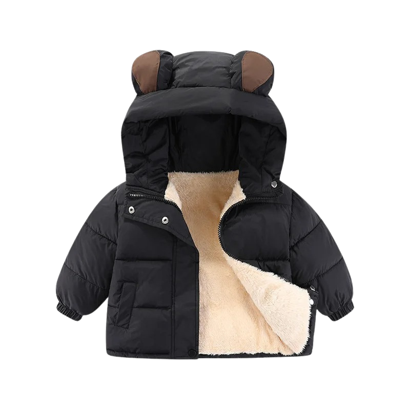 Veste d’Hiver Enfant Doublée avec Capuche Ours