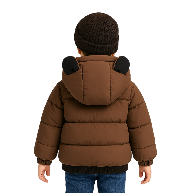 Veste d’Hiver Enfant Doublée avec Capuche Ours