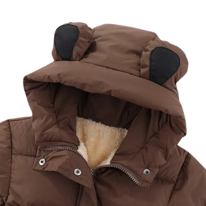 Veste d’Hiver Enfant Doublée avec Capuche Ours
