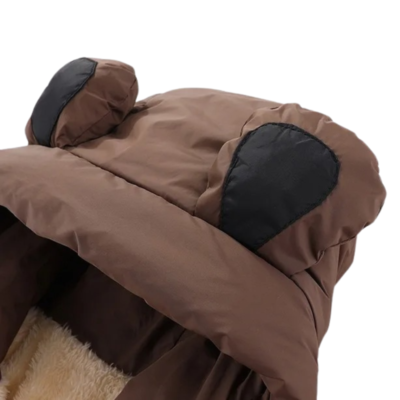 Veste d’Hiver Enfant Doublée avec Capuche Ours