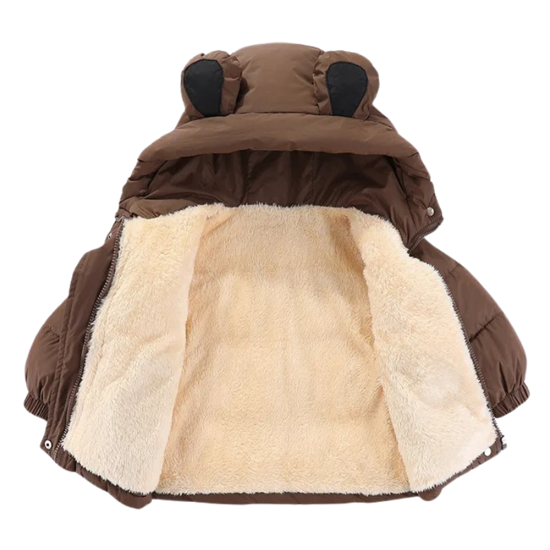 Veste d’Hiver Enfant Doublée avec Capuche Ours