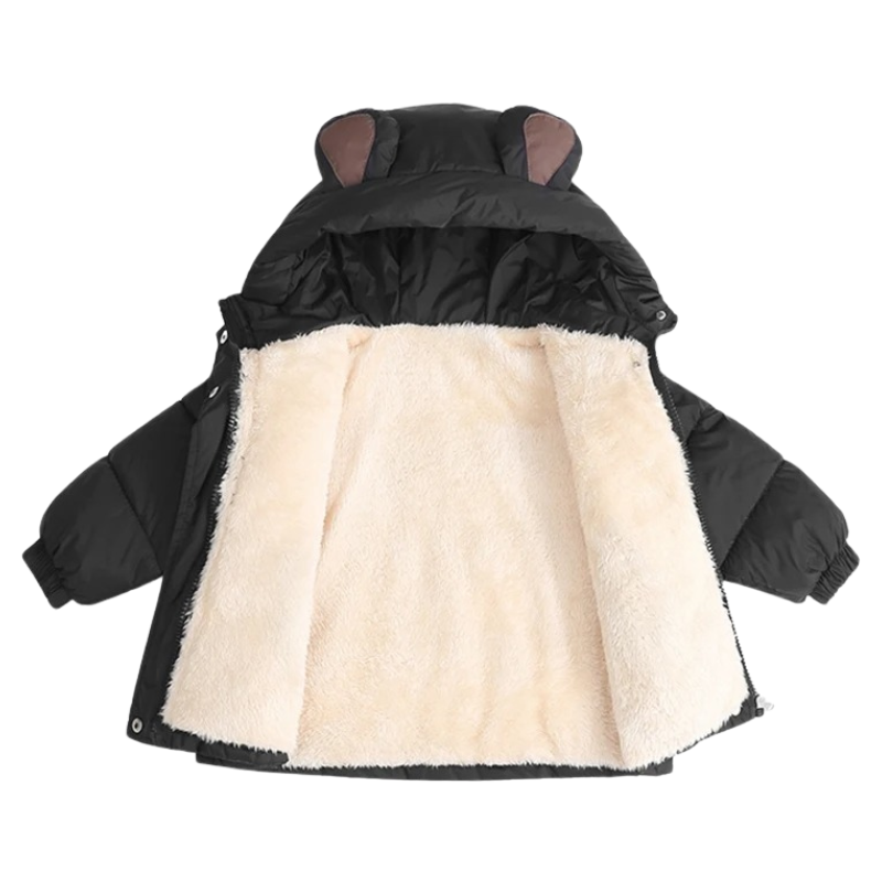 Veste d’Hiver Enfant Doublée avec Capuche Ours