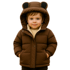 Veste d’Hiver Enfant Doublée avec Capuche Ours
