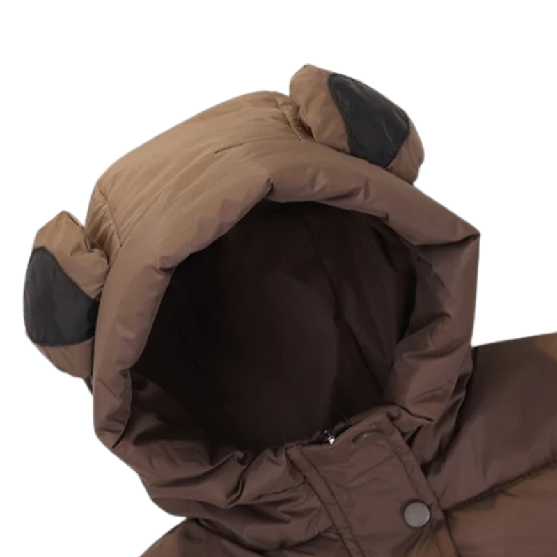 Veste d’Hiver Enfant Doublée avec Capuche Ours