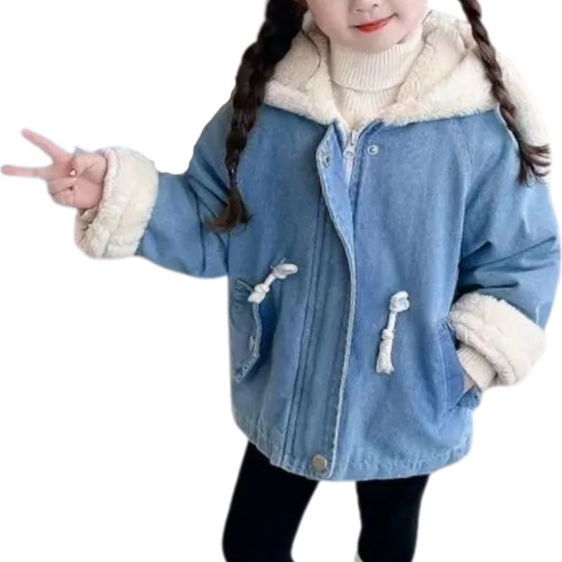 Veste en Jean Doublée Enfant avec Capuche Lapin