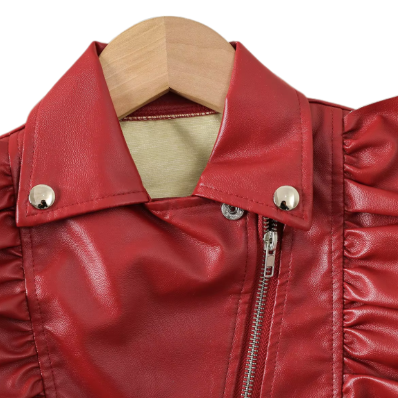 Veste et Béret en Similicuir pour Fille