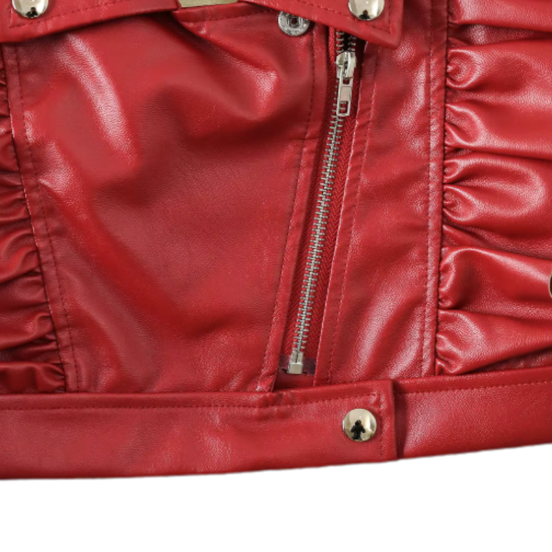 Veste et Béret en Similicuir pour Fille