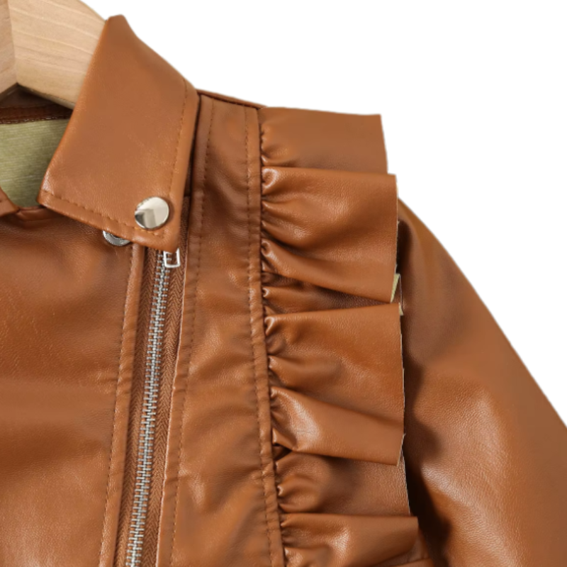 Veste et Béret en Similicuir pour Fille