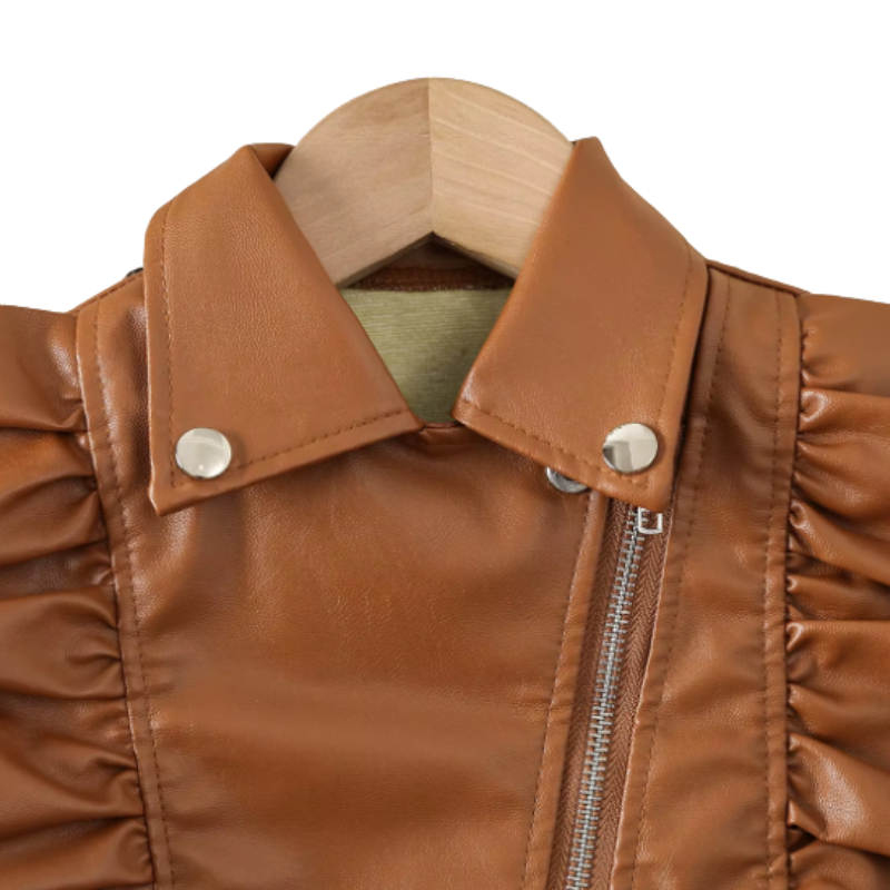 Veste et Béret en Similicuir pour Fille