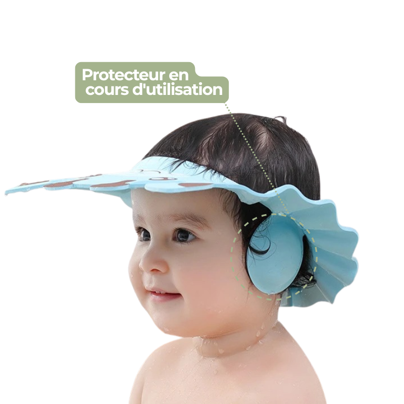 Visière de Bain Pour Bébé - Protection des Yeux et des Oreilles